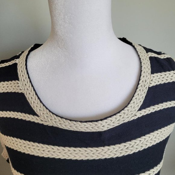 Max Studio Navy And Cream Sleeveless Dress - Picture 4 of 6